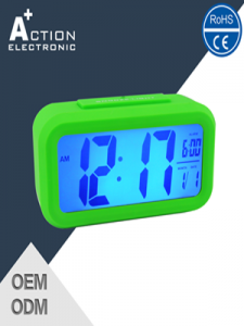 2016 new design blue LED backlight digtal clock with light sensor