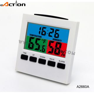 Colorful LCD Digital Alarm Clock with Temperature and Humidity