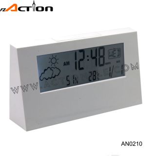 2016 New Design Weather Station Digital Table Alarm Clock for Promotion