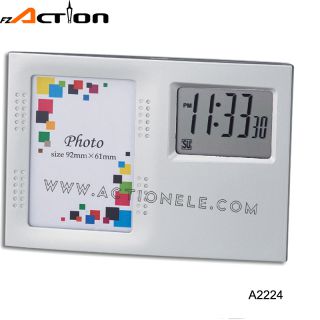 Promotion Photo Frame Digital Clock With Temperature
