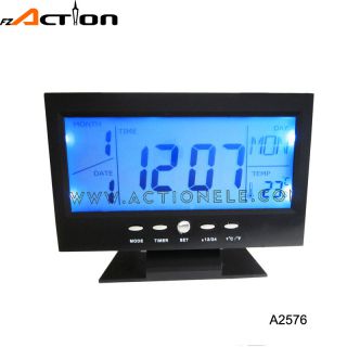 Digital sound controlled world time clock with 8 kinds of music