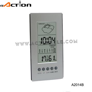Indoor weather station clock with humidity and temperature