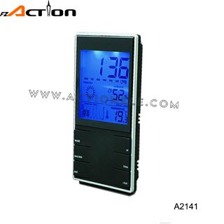 Weather station alarm clock with image and blue back light