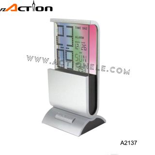 Smart  LED glass alarm clock with color changing display