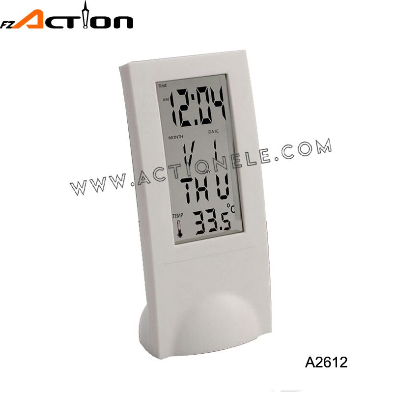 Cute design promotion 7 alarm songs clock with temperature