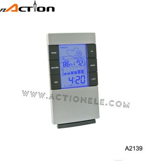 High quality weather station table digital clock with colorful LCD display 