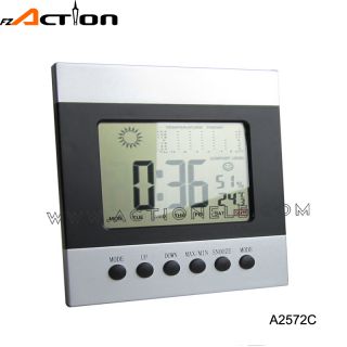 Weather Station Digital Alarm Desktop Clock with World Time Zone
