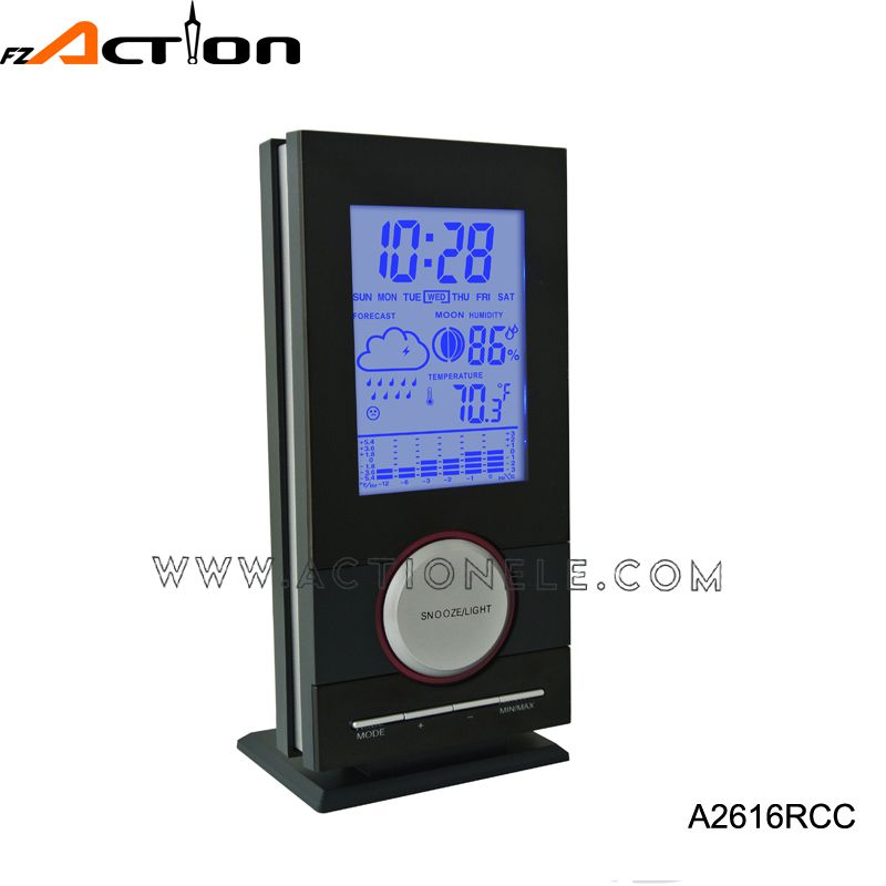 Weather Station Digital Alarm Clock With Humidity