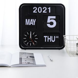 2021 New fashion Home Office Decoration Analog Flip Desk Table Wall Clock