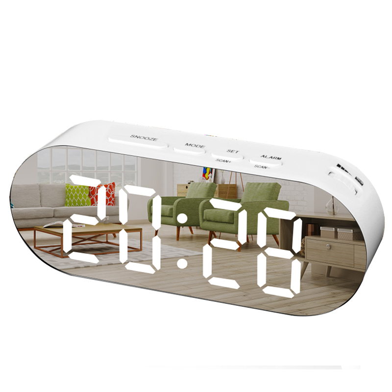 AN0339 Digital Alarm Clock Mirror LED Night Lights USB Led Wireless Tabletop Clock