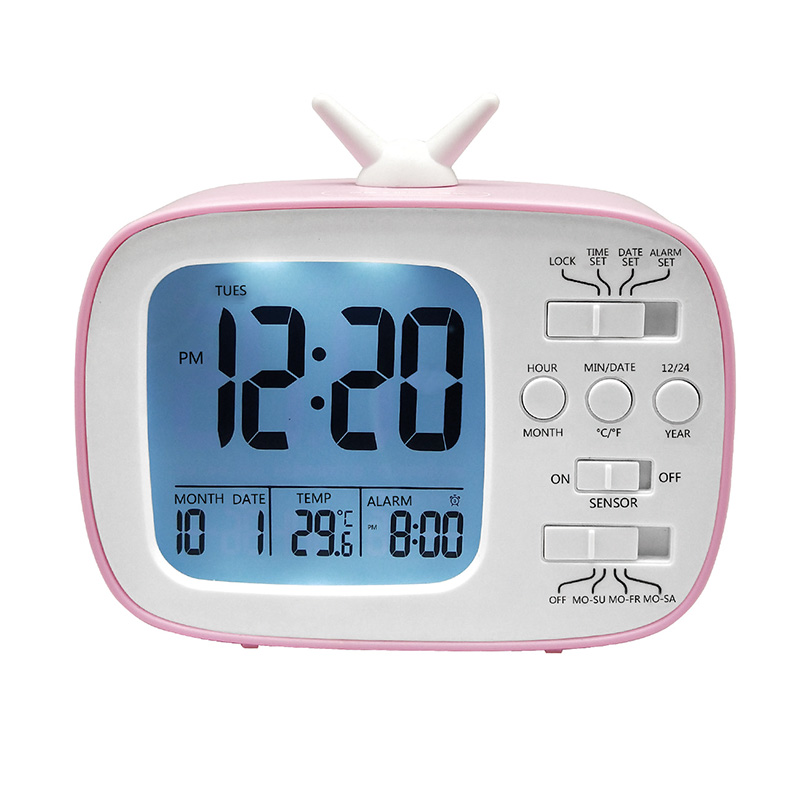 AN0439 Electronic TV Shape  LCD Digital Desk Table Alarm Clock