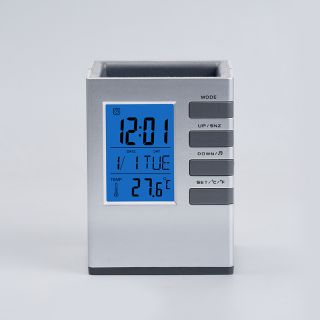 A2053 Pen Holder Digital Alarm Clock With Calendar