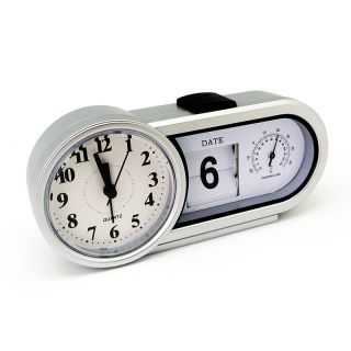 A4N0061 Flip Page Calendar Table Analog Alarm Clock with Temperature