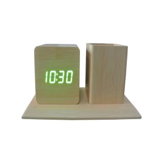 AN0293 Fashion Good Quality Wood Pen Holer Clock