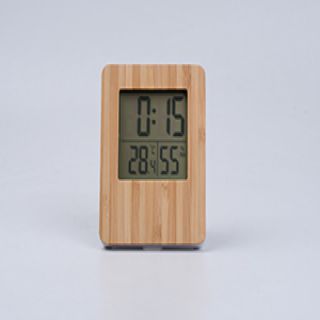 AN0606 Good Quality Square Bamboo LCD Thermometer 